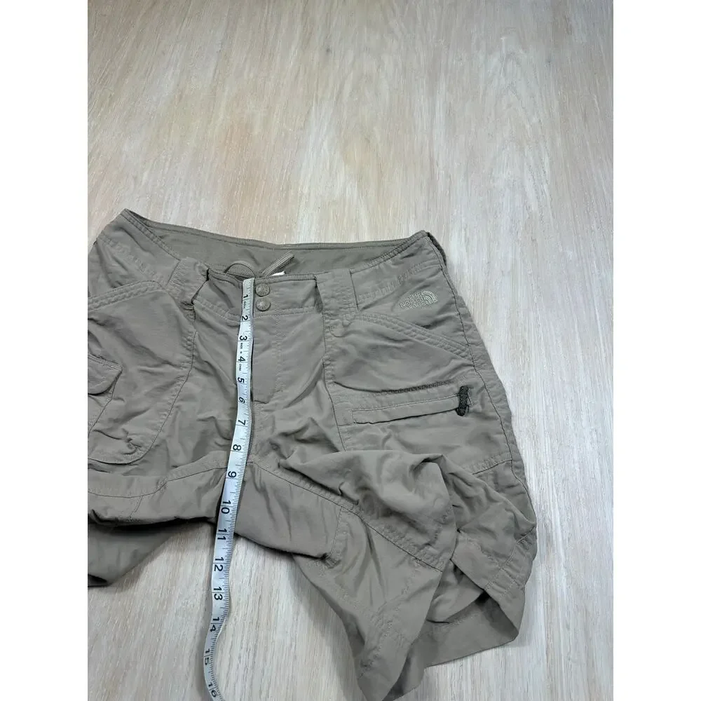 The North Face Paramount Taupe Nylon Hiking Cargo Travel Outdoor Shorts 10